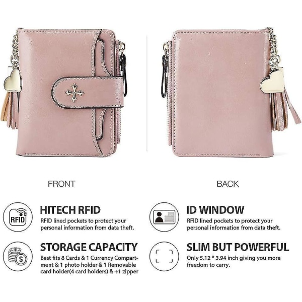 Womens Wallet Rfid Blocking Genuine Leather Wallets For Women With Id Window Gift
