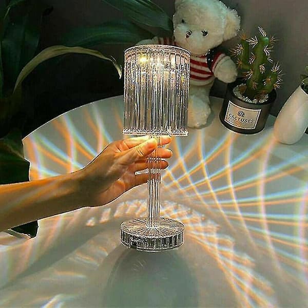 Touching Control Gatsby Crystal Lamp,3 Colors Changing Lamp Usb Rechargeable
