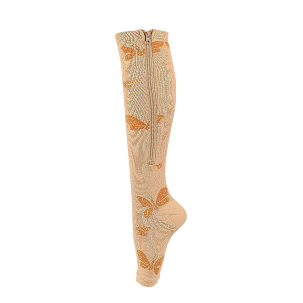 Compression Socks With Zipper Socks Vein Elastic Socks Sports Running Football A Pair Of Socks Butterfly print XXL