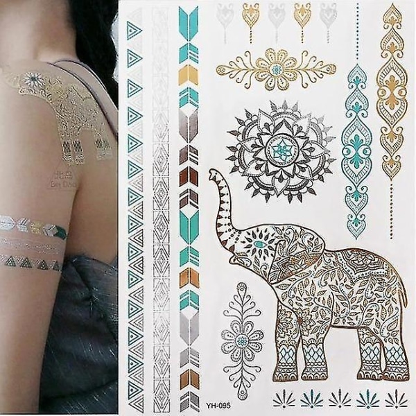 Flash Metallic Waterproof Tattoo Gold ,silver - Women Fashion Design Temporary YH095