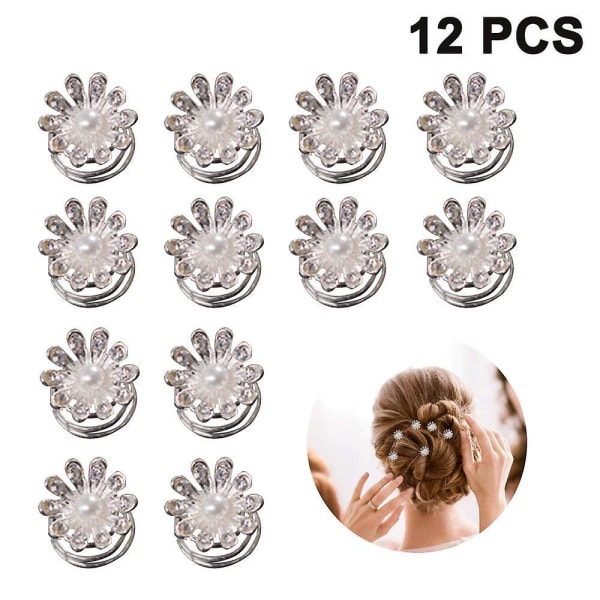 12pcs Spiral Hair Pins Swirl Hair Twists Coils Hair Clip Accessories Petal