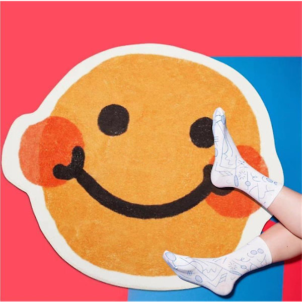 Smiley Flower Shaped Soft Non-slip Anti-drop Decorative Nordic Bathroom Door Mat Machine Washable -
