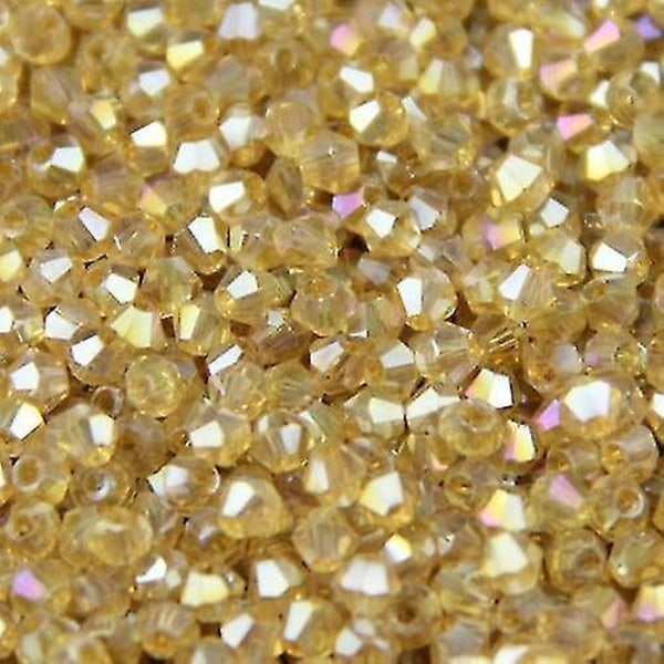 Bicone Upscale Crystals Beads, Ab Color Plating Loose Bead, Bracelet Jewelry White