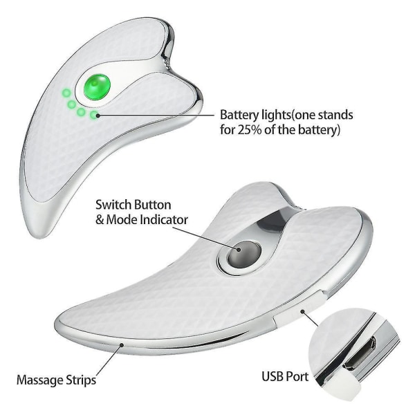 Gua Sha Scraper Facial Massager Face Lifting Tightening Massage Plate Beauty Equipment White