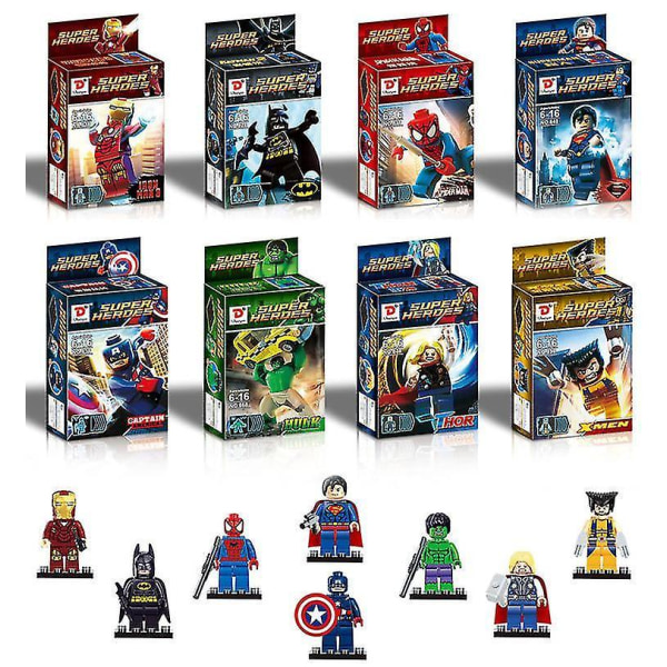 Lequeen 8pcs Avengers Building Blocks Super British Minifigure Assembled Building Blocks