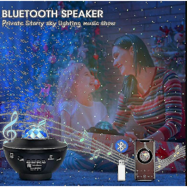 Barsinfi Starry Sky Projector, Planetarium Led Projector Night Light Mode, Ocean Starry Sky Projector Light Adjustable Brightness Bluetooth/remote Con
