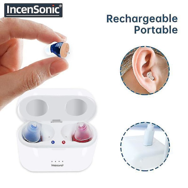 Usb Rechargeable Audifonos Hearing Aid   Invisible Hearing Aids Adjust V30-blue-l
