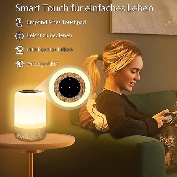 Led Bedside Lamp Touch Dimmable, Table Lamp Battery Operated 8 Colors