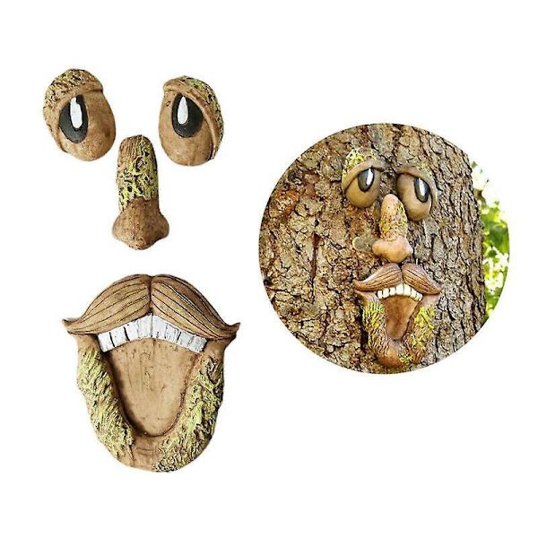 Tree Face Decor Old Man Tree Hugger Bark Ghost Face Garden Yard Art Decor Easter Creative Props B