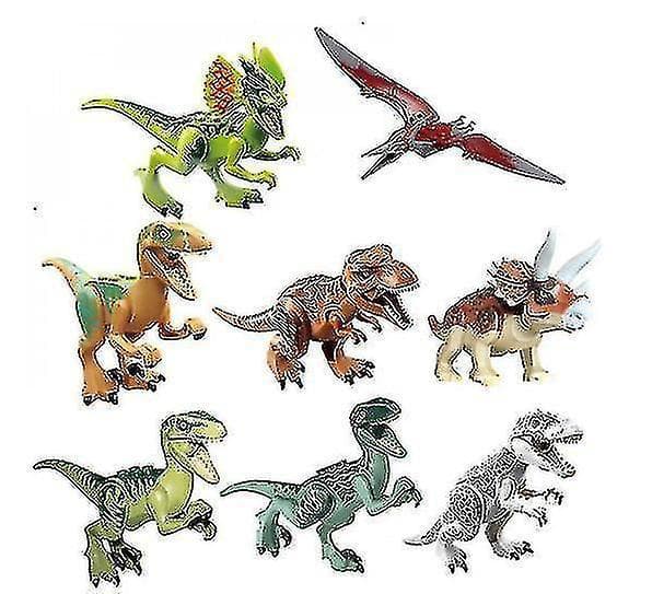 8pcs Jurassic Dinosaur Building Blocks Mini Toys