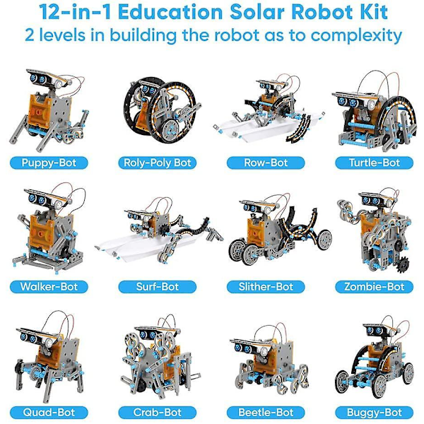 Solar Power Robots Creation Toy 12-in-1 Stem Educational Experiment Diy Robotics Kit Science Toy
