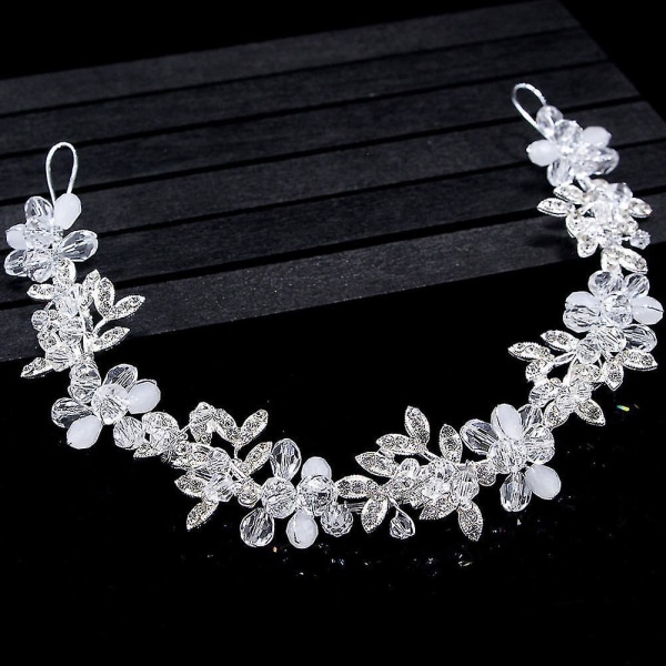 Fashion New Bridal Headband Bridal Wedding Headdress Headdress Noble Transparent Crystal 1 Piece Silver