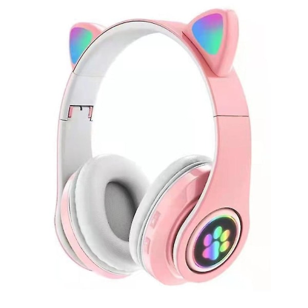 Wireless Bluetooth Headset, Cute Cat Ear Shape, Cat Ear Indepen PINK