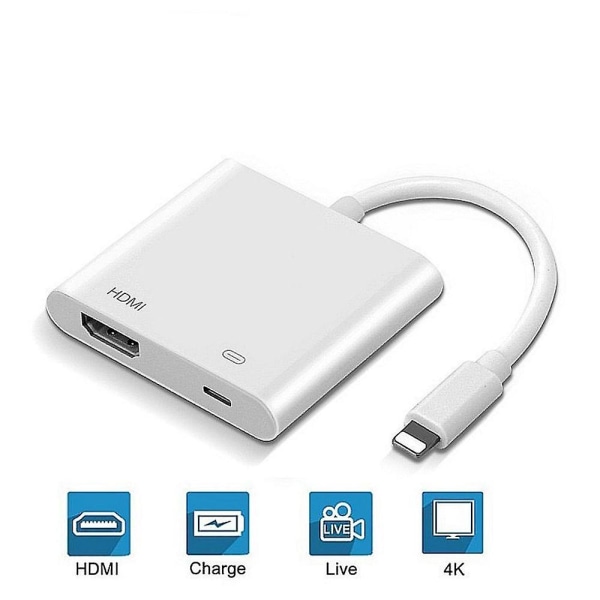Lightning To Hdmi 1080p Full Hd Sync Screen Digital Tv Av Adapter Compatible With Apple Iphone Ipad
