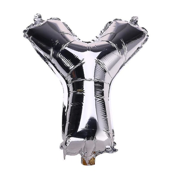 Tink 16-inch Silver Letter Y Shaped Aluminum Foil Balloons Alphabet Balloons For Wedding Birthday Party Decorations
