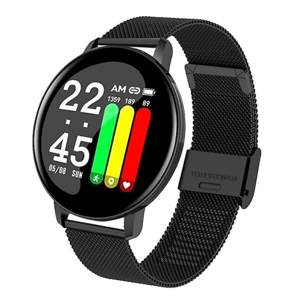 Waterproof Fitness Tracker Blood Pressure Monitor Clock / Smart Watch steel golden