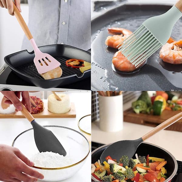 Silicone Kitchenware 11 Piece Set Cooking Spoon Set