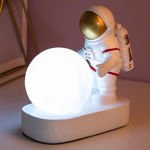 Creative Astronaut Night Light Ornament Led Lights Desktop Decor Bedside Sleep Lamp Gold