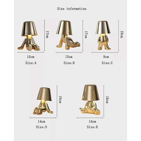 5 Styling Options Thinker Lamp Collection Desktop Night Light Gold E