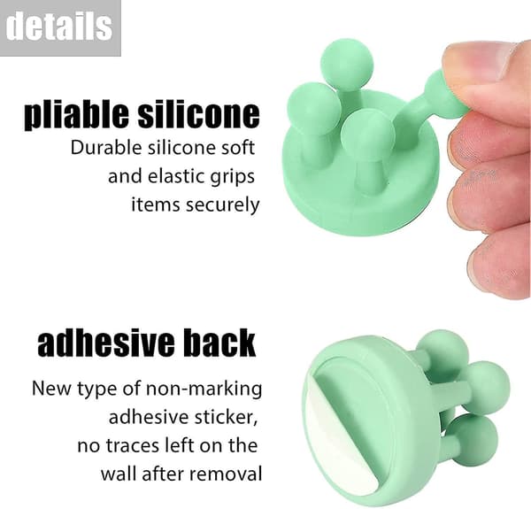 4 Pack Self Adhesive Hooks Multi-purpose Sticky Hooks For Wall Hanging, Silicone Gift