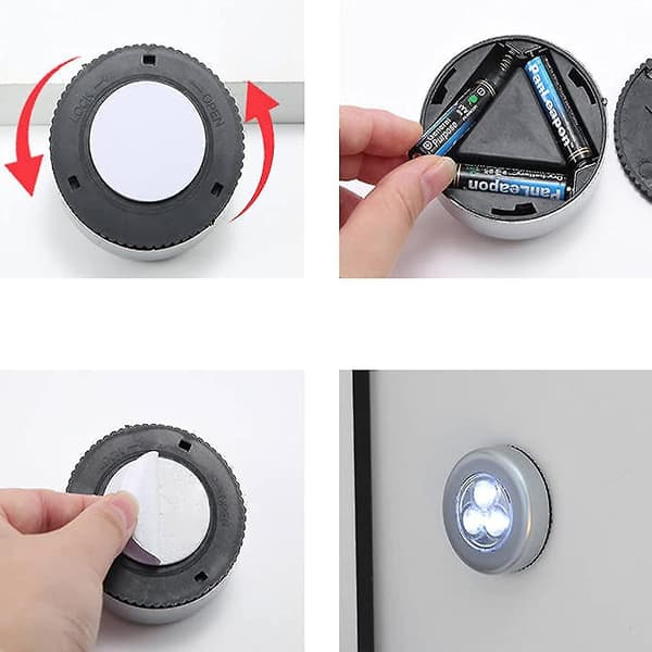 6 Pack Led Battery-powered Wireless Night Light Stick Tap Touch Lamp White