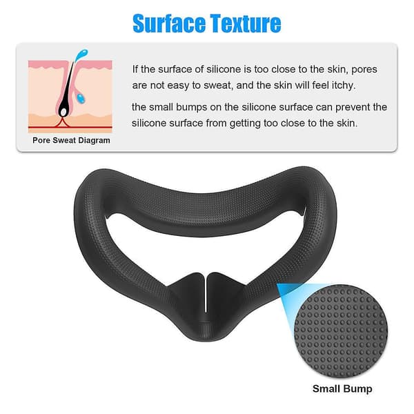 Silicone Helmet Eye Cover Front Face Pad For Oculus Quest 2 Vr Headset Blue