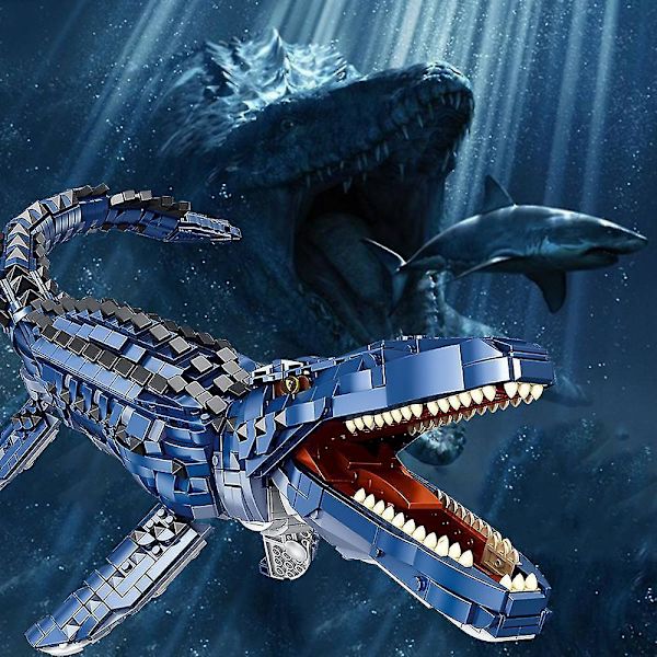 Jurassic Dinosaur Figurer Klodser Tyrannosaurus Rex Byggeklodser Mosasaurus Moc Legetøj Julegaver Til Voksne Børn Drenge Ingen Original Æske1