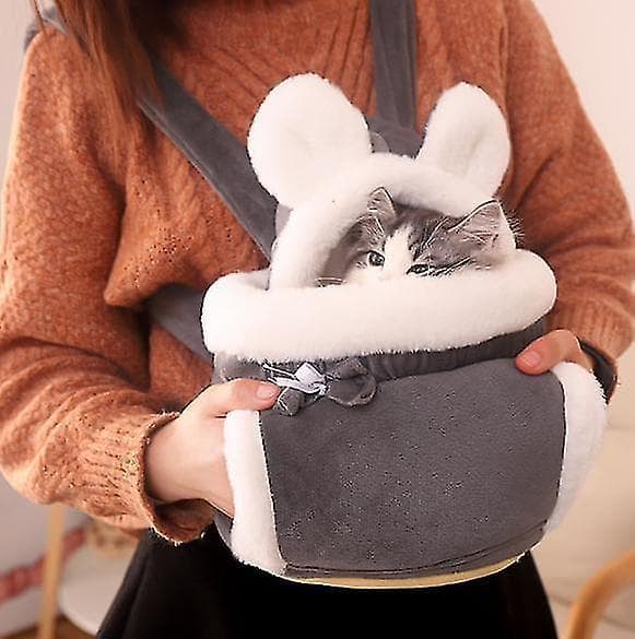 Cat Pet Portable Outing Backpack grey M