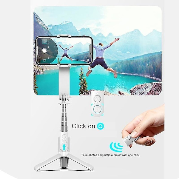 3-i-1 Universal Håndholdt Gimbal Stabilisator 360 Graders Rotation Selfie Stick Tripod Med Fyldlys Til Smartphone Iphone Samsung Video With package
