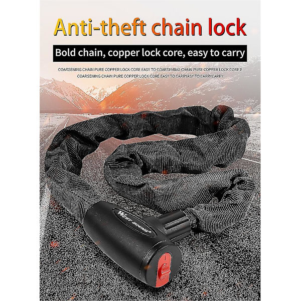 Bicycle Lock Bicycle Security Anti-theft Chain Lock With 2 Keys Password Lock 23 inches