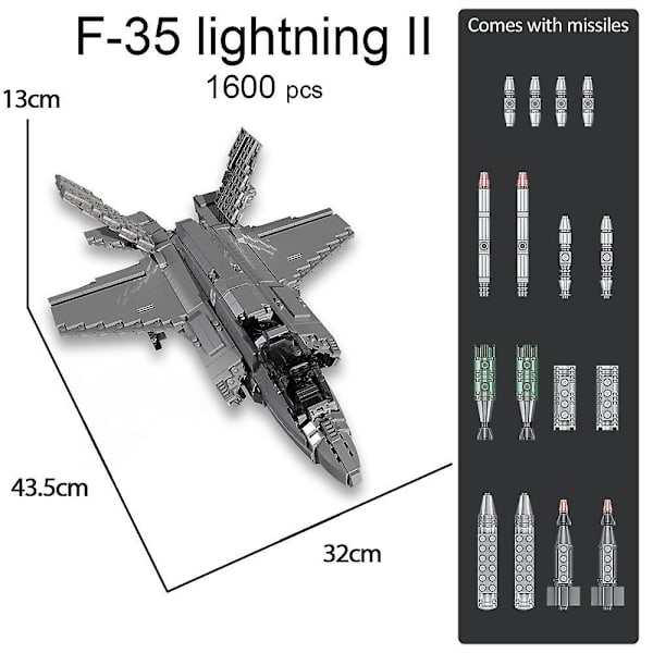 Military Technical Airplane F-22 F-35 Stealth Fighter Building Blocks Model Kits Combat Aircraft Ideas Bricks Toys For Childrenwithout Original Box1