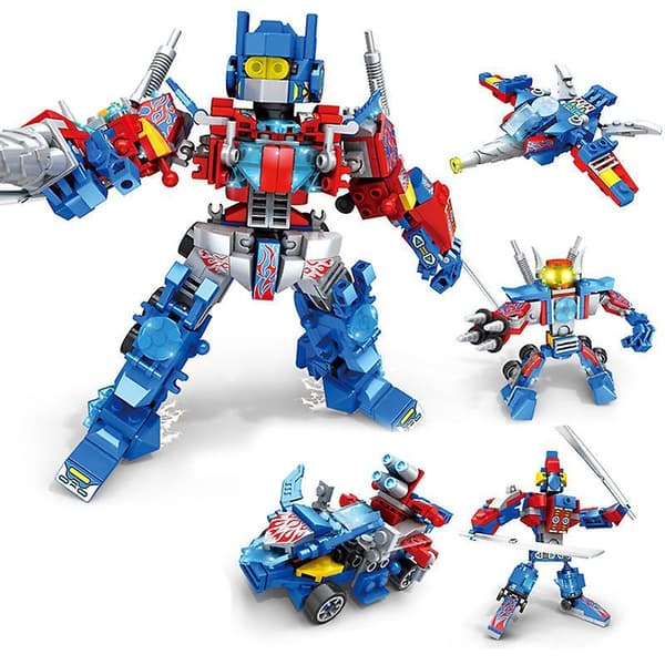 4 In 1 Small Particle Assembly Building Blocks King Kong Deformation Robot Small Particle Assembly Building Blocks