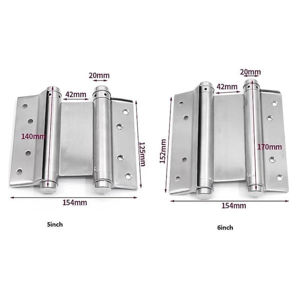 2pcs 5 Inch Double Action Spring Hinges For Saloon Cafe Swing Doors 2pcs 5in
