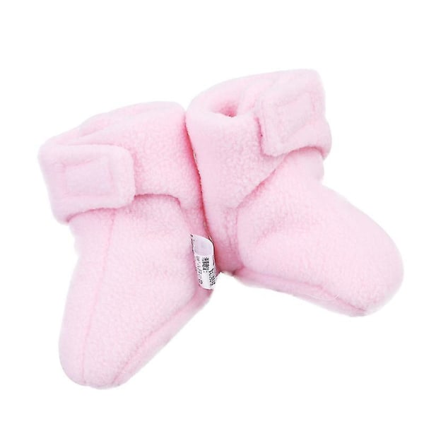 1 Pair Of 12cm Baby Boys Girls Fleece Boot Newborn Spring Autumn Shoes Baby Socks Baby Warm Shoes Floor Socks For Baby Shower Gift Size L (pink)