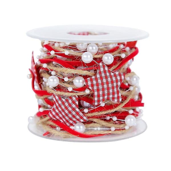 2m Christmas Decoration Ribbon, Star Bead String, Used For Christmas Tree Decoration