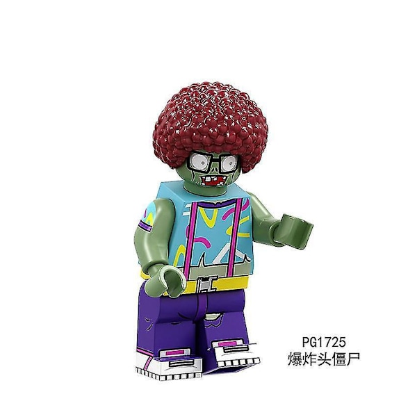 8pcs Plants Vs. Zombies Series Bucket Cowboy Barricade Zombie Assembled Building Block Minifigure Toy