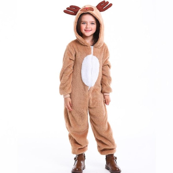 Facecloth Children's One-piece Christmas Moose Costume Christmas Party Role-playing Costumes S-xl M