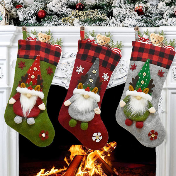 Christmas Stockings, Personalized Christmas Stockings 18 Inches Large 3d Socks Green