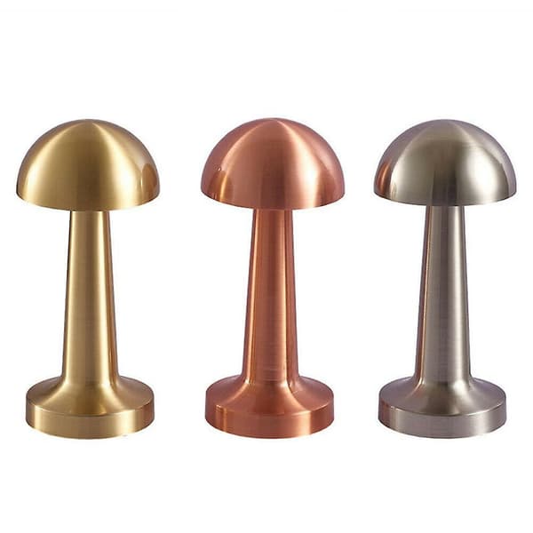 Rechargeable Led Table Lamp Touch Sensor Desk Light Bedroom Restaurant Bar Decor Silver Mushroom