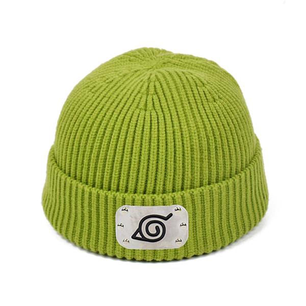 Naruto Anime Sign Beanie Knit Cap Hats Soft For Kids Boys Girls Winter Green