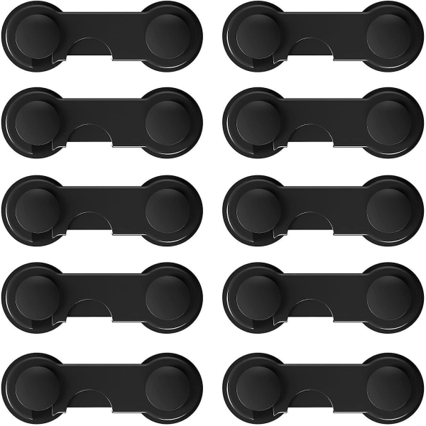 Child Safety Lock Drawer Buckle Lock For Wardrobes, Cabinets, Refrigerators, Toilets, Etc. (10 Pieces In Black)