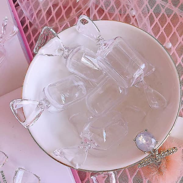 10pcs Mini Storage Box Transparent Candy Modeling Plastic Box Lovely Girl Ring Earring Jewelry Gift Storage Box Organization