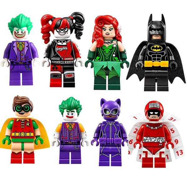8pc Superhero Building Block Doll Educational Toy