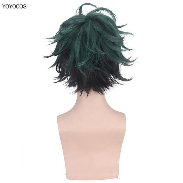 My Hero Academy Izuku Midoriya Cos Wig Black And Green Gradient, Curly Kick-backboku No Hero Academia Academy Cosplay