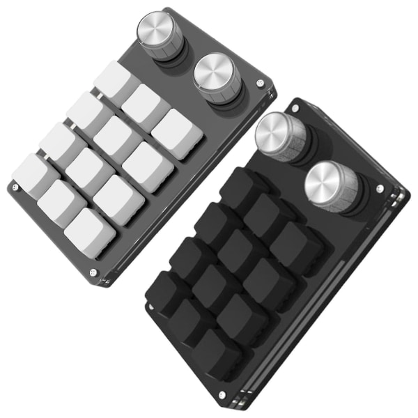 Portable Mini 12-key Keyboard Programmable Keys Custom Shortcuts Usb Mechanical Keyboard Keypad For Computer Music Plug And Play White