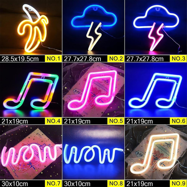 Wholesale LED Neon Night Light Sign Wall Art Sign Night Lamp Xmas Birthday Gift Wedding Party Wall Hanging Neon Lamp Home Decor NO.2