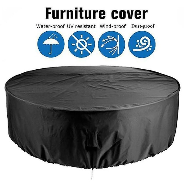 Outdoor Furniture Covers Waterproof Round Table Cover Heavy Duty Cover 244x59cm