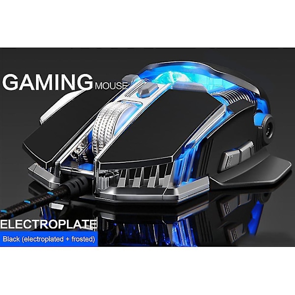 Mechanical Gaming Mouse Wired, Adjustable Dpi For Professional Black