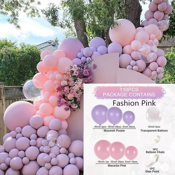 Fancy Retro Garland Arch Kit Latex Balloons For Wedding Birthday Party Decor Fashion Pink