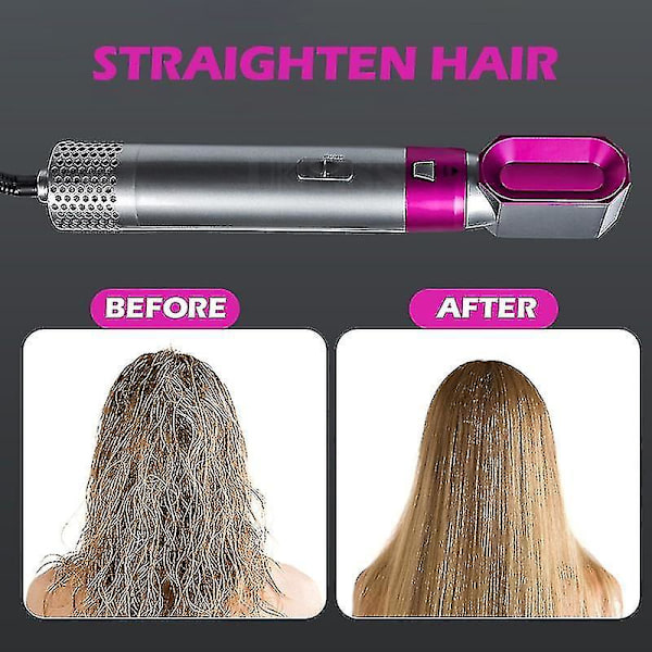 5 In 1 Hair Electric Hair Styler Hair Dryers Curler Straighteners Blow Dryer Brush Dry Set Rose UK